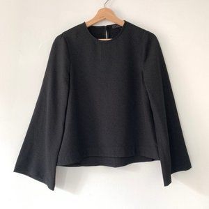 BCBG MaxAzria "Tracey" Angel-Sleeve Pebbled Blouse